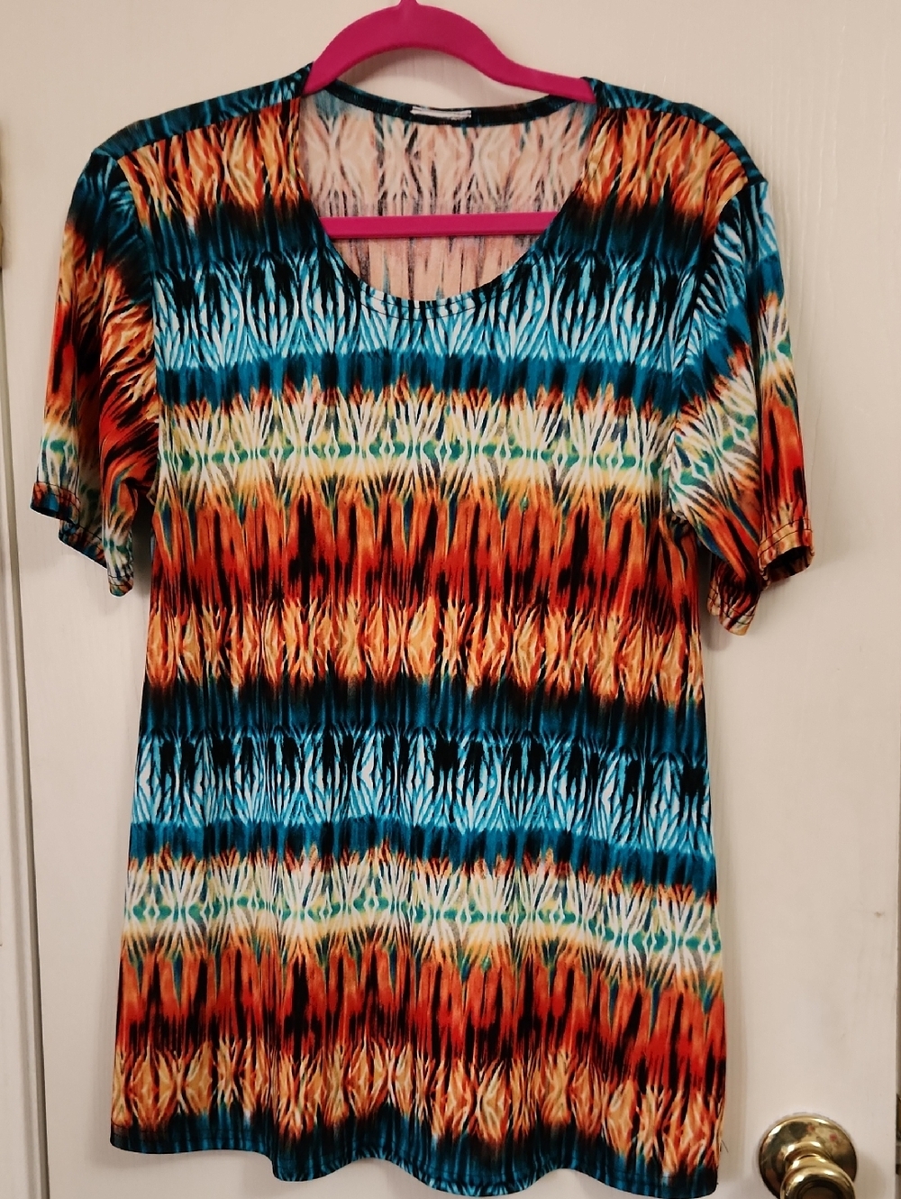 Vibrant Multi-Color Short Sleeve Women's Tee